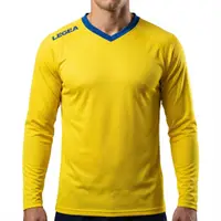 Bărbați Fotbal Maglia Manica Lungă Traspirantă Giallo-Blu Monaco ML