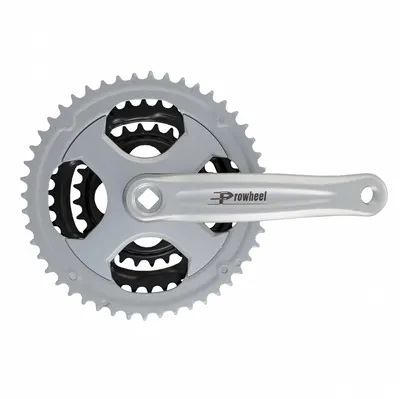 Pedalier Prowheel 28 38 48T Ax Patrat Alu 170mm Argintiu