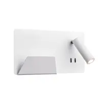 Corp iluminat de perete, aplica, lumini SOMNILA SPOT perete, alb cu LED-uri de interior de suprafata montat pe perete lumina 3000K versiune alba din stanga incl. conexiune USB,