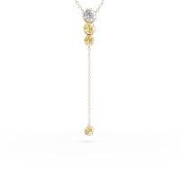 Lant cu pandantiv din aur galben cu diamante multicolore de 0.61ct