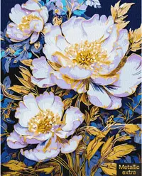 Set de pictură după numere Ideyka Metallic Extra - Buchet Elegant, 40 x 50 cm