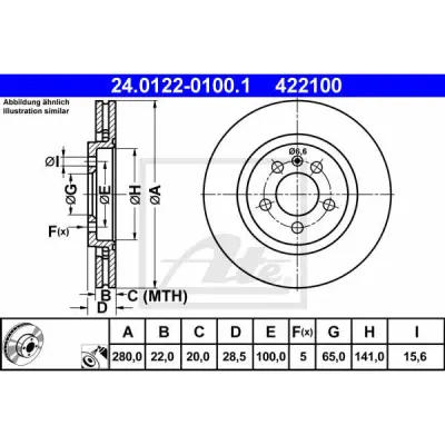 Disc frana ATE 24.0122-0100.1