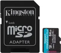 Card de memorie Kingston - Canvas Go! Plus Gen 4, 64GB, microSD, Class 10 + Adaptor