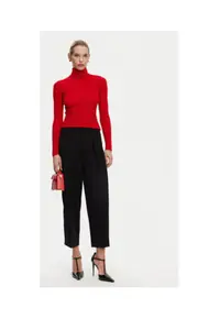 Pulover pentru femei cu guler inalt DF0KF080KH25 rosu -