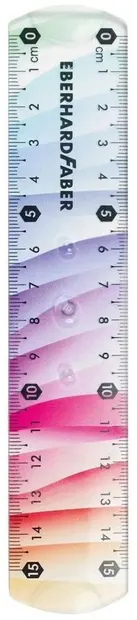 Riglă de plastic Eberhard Faber - Rainbow, 15 cm, flexibilă
