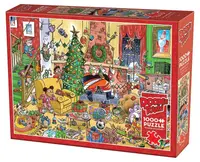 Puzzle Cobble Hill din 1000 de piese - DoodleTown: Să prindem Moș Crăciun