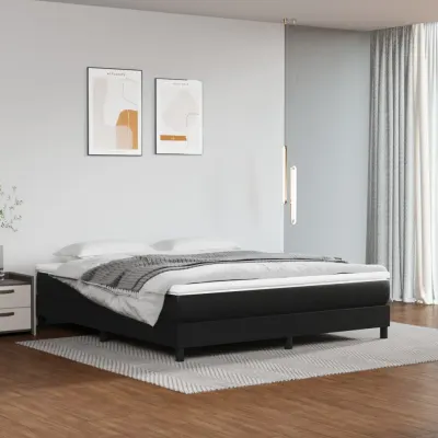 vidaXL Saltea cu arcuri buzunar, fermitate medie, negru, 160x200x20 cm, piele ecologică