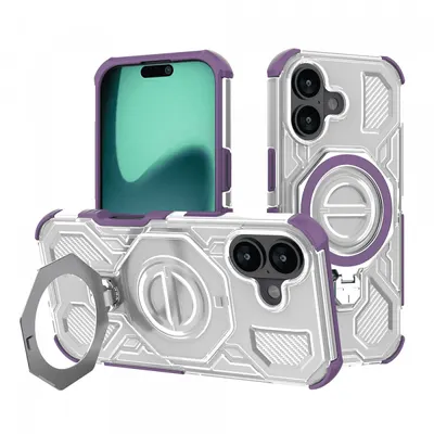 Husa pentru Apple iPhone 16, Techsuit, Carbon Shield Pro, Mov