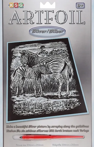 Set creativ pentru gravura KSG Crafts - Zebre