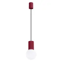 Lustră burgundy cu abajur din sticlă ø 12 cm Orbital – Sollux