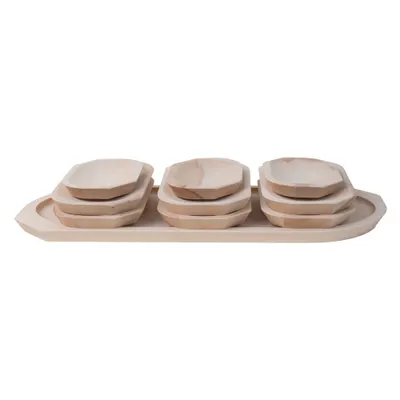 Set 10 platouri din lemn pentru servire, 60x26x2.5cm / 1450 Engros