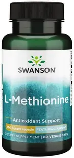 L-Methionine, 500 mg, 60 capsule, Swanson