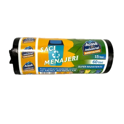 Saci menajeri negri 60 L, 15 buc/rola, produsi in Romania - Default Title