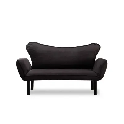Canapea extensibila CHATTO, 2 locuri, negru, 150x75x70 cm