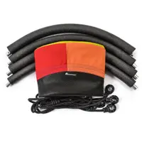 Leagan rotund pentru copii, Meteor, tip cuib de barza, cadrul din metal, tesatura Oxford 600D, YellowOrangeRed, 110 cm