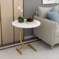 RESIGILAT - Masa rotunda din otel inoxidabil, model marmura alba 40x57 cm