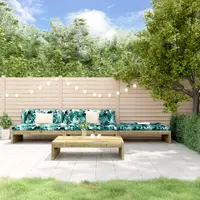 Gossi set mobilier de gradina cu perne, 4 piese, lemn de pin tratat