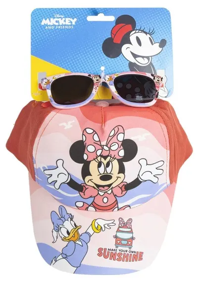 Set pentru copii Cerda - Minnie Mouse, pălărie și ochelari de soare, 53 cm