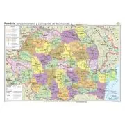 Romania. Harta administrativa si a principalelor cai de comunicatie 160x120 cm CR-3102A