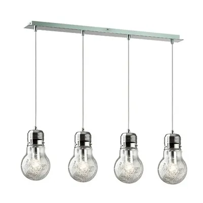 Lustra Luce Max, 4 becuri, dulie E27, L:900mm, H:350/1100mm, Crom