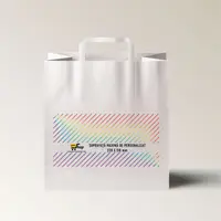 Pungi personalizate fata verso, 26+17 x 27 cm, hartie alba, maner banda, 70g