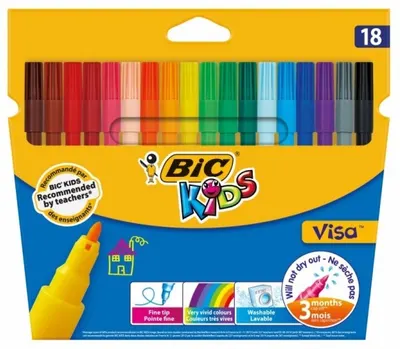 Carioci BIC Kids Visa - 18 culori