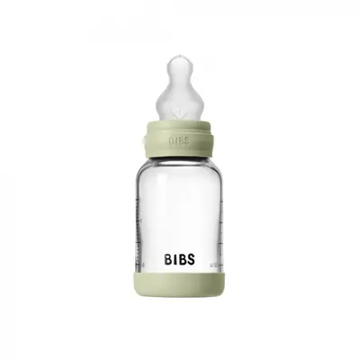 Set complet biberon din sticla anticolici cu tetina din silicon flux lent 120 ml Sage