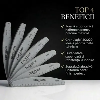 Set 20 Buffer Profesional Unghii, Semiluna, Granulatie 150/220 - Default Title