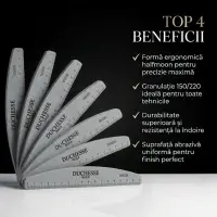 Set 20 Buffer Profesional Unghii, Semiluna, Granulatie 150/220 - Default Title