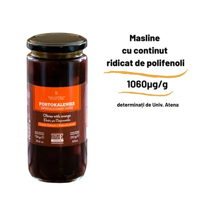 Masline Kalamata cu portocale Portokalenies 720g