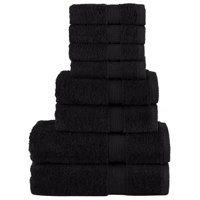 Gossi set de prosoape premium solund, 8 piese, negru, 600 g/m2