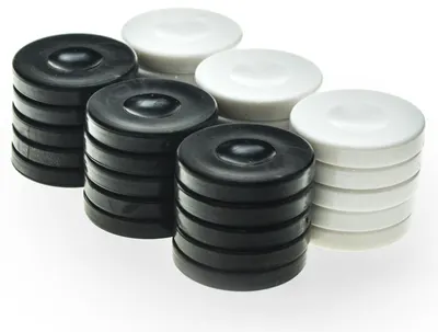 Puluri de table Manopoulos - Plastic, negru/alb (36 mm)