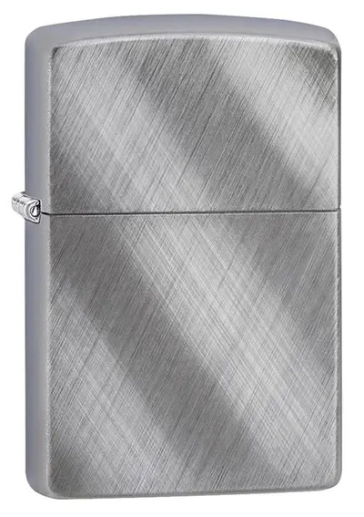 Bricheta Zippo Brushed Chrome, diagonale
