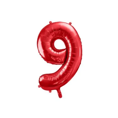 Balon folie cifra 9 rosu 86 cm