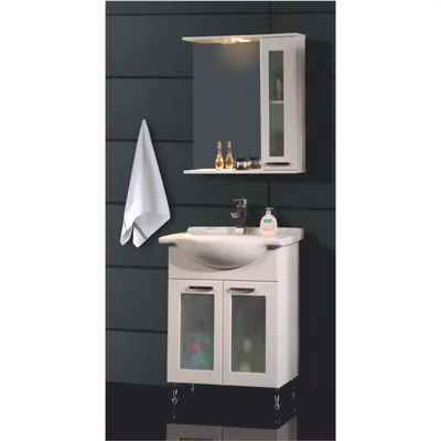 Set mobilier baie Venus 3 piese alb 65 cm