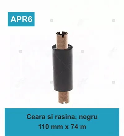 Ribon ARMOR Inkanto APR6, ceara si rasina (waxresin), negru, 110mmx74M, OUT