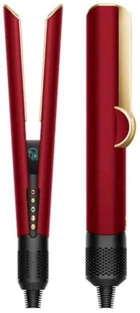 Placă de păr Dyson - Airstrait, 140°C, Red Velvet/Gold
