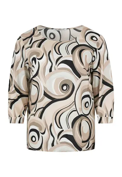 Bluza cu imprimeu abstract si maneci trei sferturi