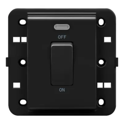 Intrerupator 2P 250V ac - Standard englez - 20 A - 1 modul - BACKLIT - BLACK - CProiector HORUS