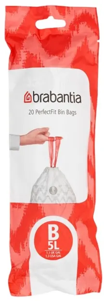 Sac de gunoi Brabantia - PerfectFit, mărimea B, 5 l, 20 buc