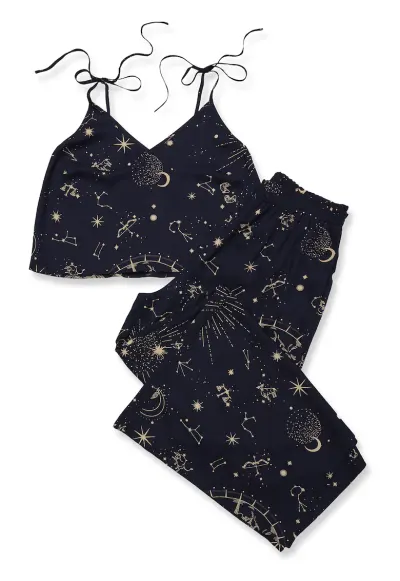 Pijamale de dama viscoza - bleumarin