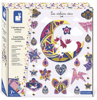 Set creativ Janod - Capcană de vis, unicorni, 3 bucăți