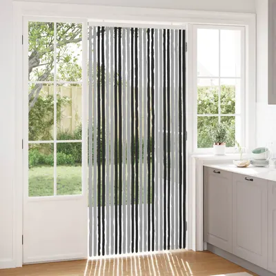 vidaXL Perdea pentru insecte din chenille Gri și negru 100 x 220 cm