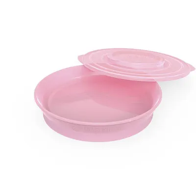 Farfurie Twistshake Plates Pastel - Roz, 6 luni+