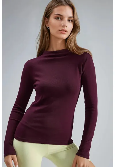 Bluza dama - Slim fit - Mov - Jerseu