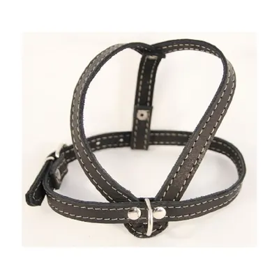 Ham din piele, negru, reglabil, 43-53 cm
