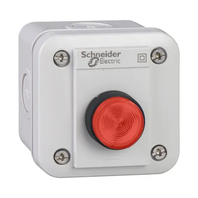 Statie control XAL-E - 1 buton proiect. - revenire cu arc - rosu - 1 NC - O