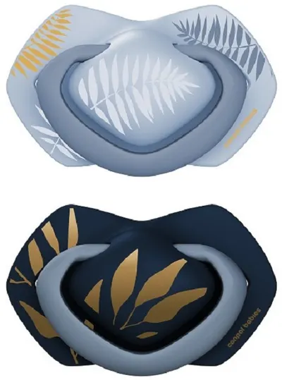 Suzete siluni etrice din silicon Canpol - Gold, 0-6 luni , 2 buc., albastru