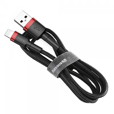 Cablu Date si Incarcare USB-A - Lightning Baseus Cafule, 18W, 2m, Rosu CALKLF-C19