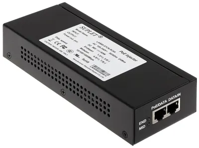 Injector POE Hikvision, LAS60-57CN-RJ45 60W PoE injector, 2* RJ45 interface, 10/100/1000 Mbps, EU plug.